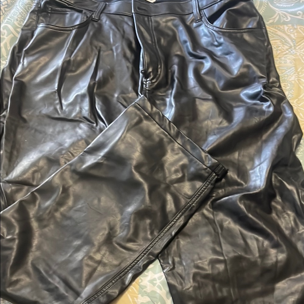Abercrombie & Fitch Black Faux Leather Pants